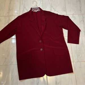 Sympli Deep burgundy Women's Blazer.  Long sleeve.  Button up.  Like new!